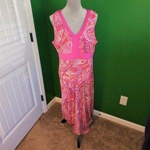 Liz Claiborne Pink Paisley Maxi Sundress - Size Large Petitie